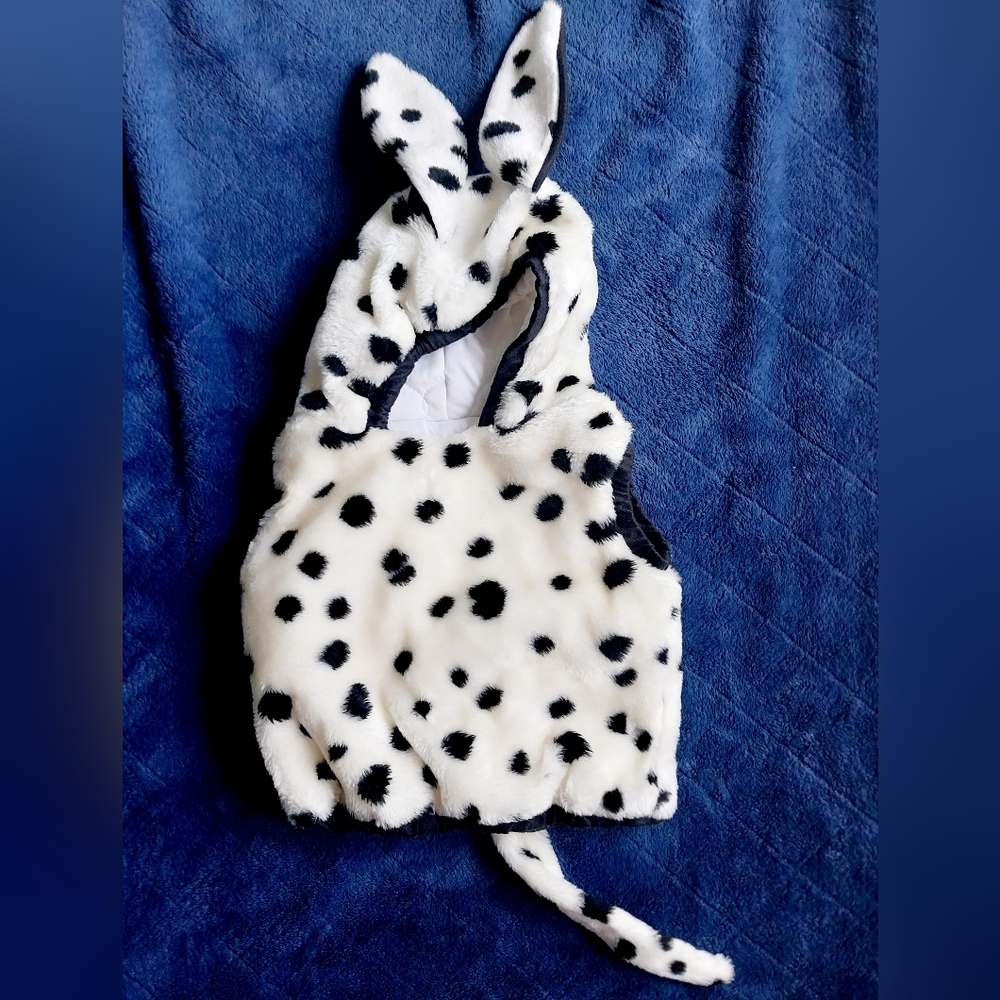 Halloween Costume Dalmatian Kids fuzzy hooded hooded vest